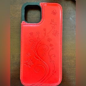 Red butterflies Wallet case for iPhone 12 Pro